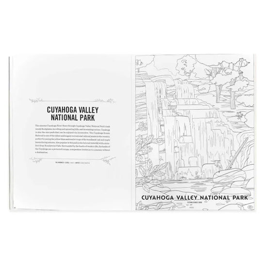Art of the National Parks Coloring Book page for Cuyahoga Valley National Park