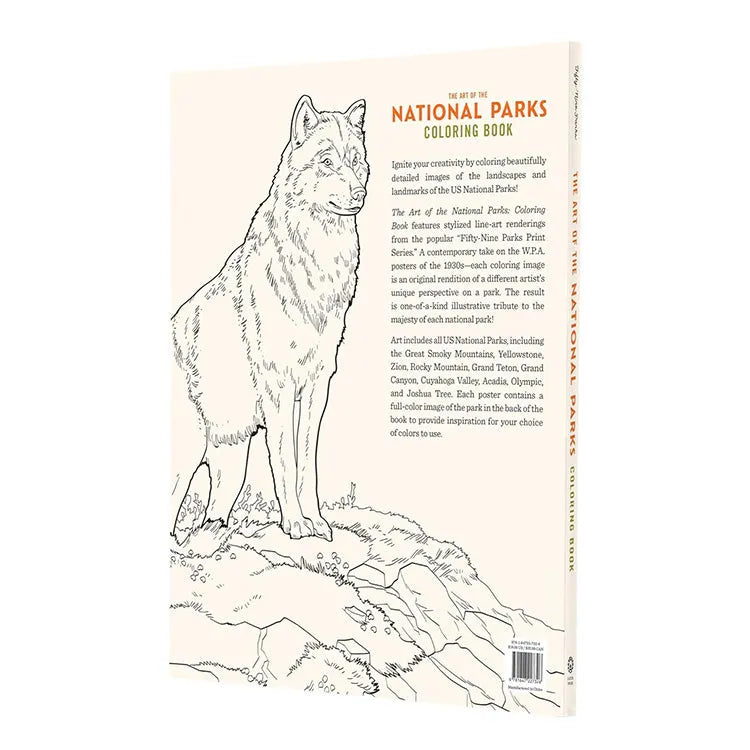 Art of the National Parks Coloring Book back cover