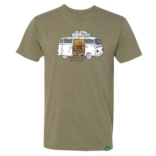 Montezuma Castle National Monument T-Shirt - Van Tour design on a white background