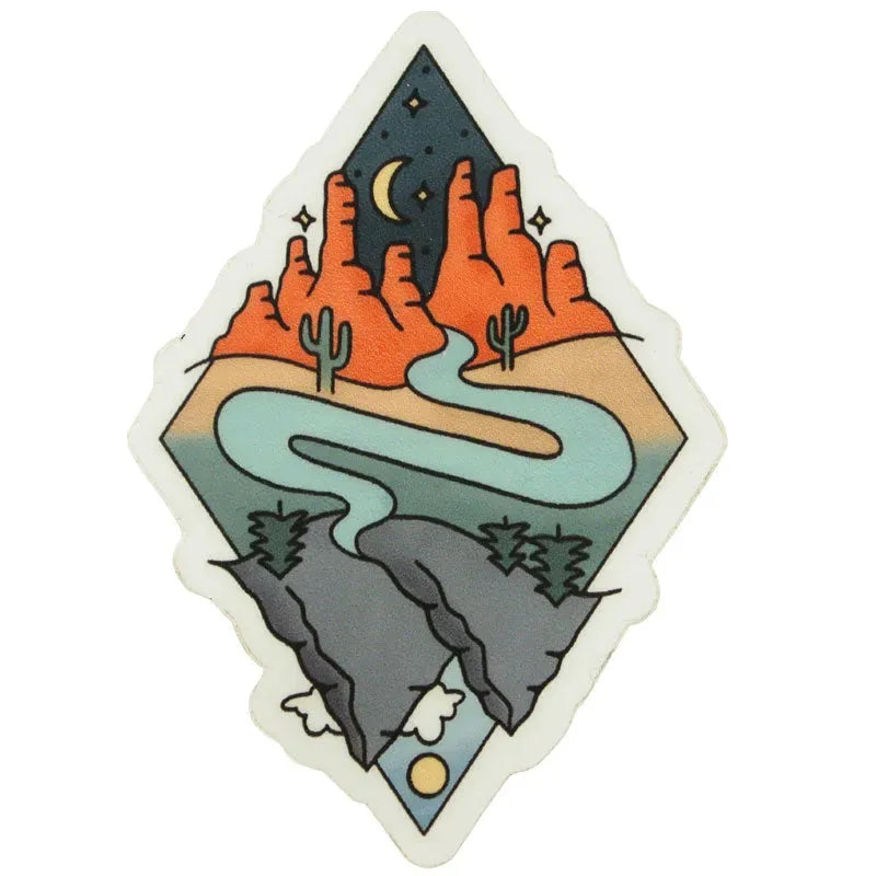 Mountain Desert River Sticker