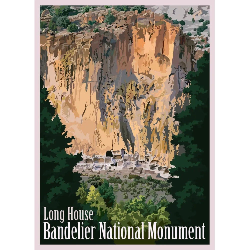 Bandelier National Monument Retro Ranger Giclee Poster