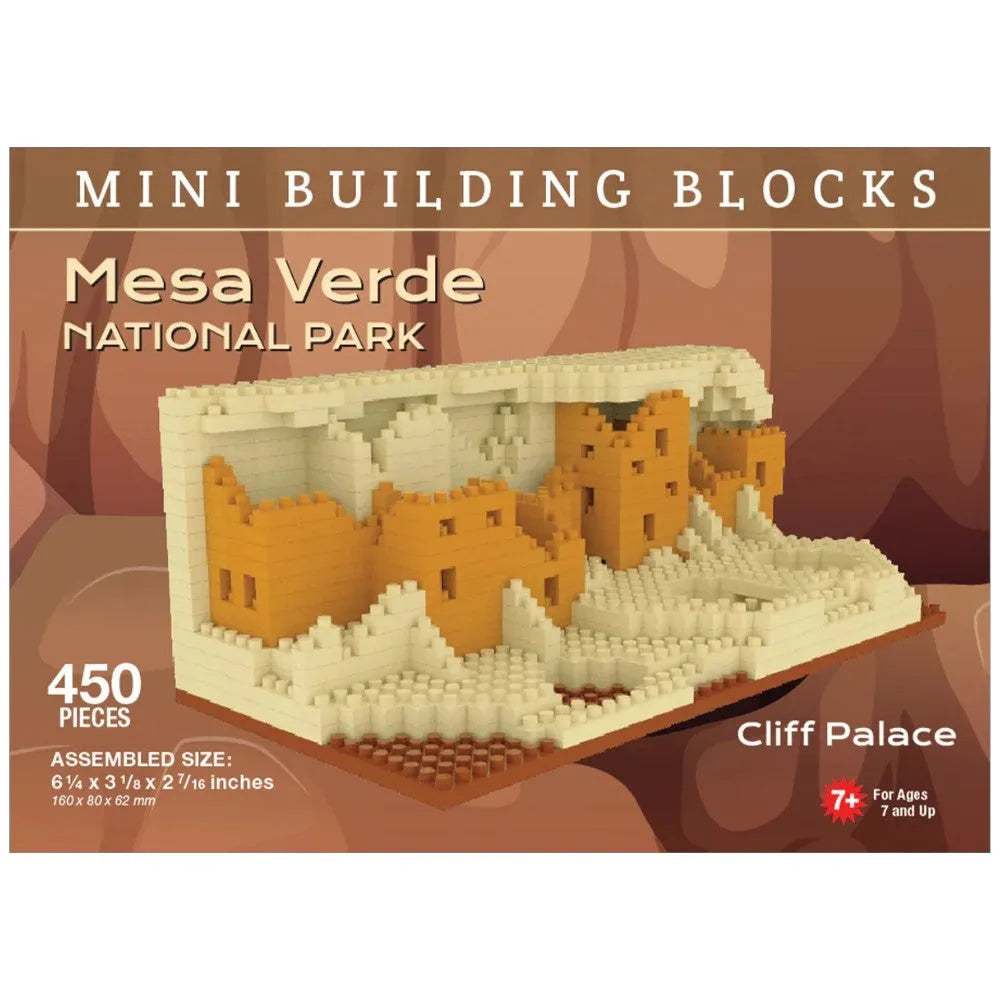 Box of Mesa Verde National Park mini building blocks with Cliff Palace model.
