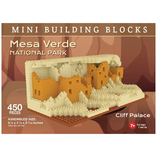Box of Mesa Verde National Park mini building blocks with Cliff Palace model.