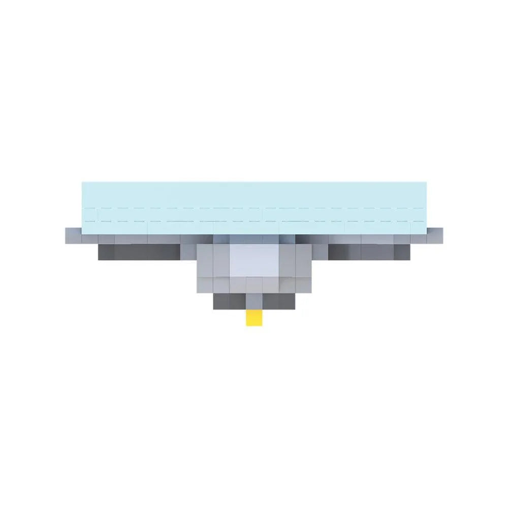 Mini block magnet set of a great horned owl on a white background