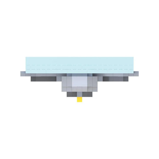 Mini block magnet set of a great horned owl on a white background