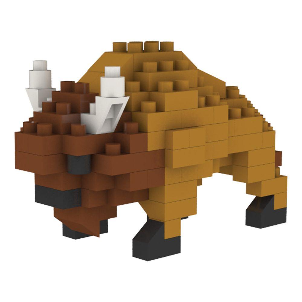 Bison mini block magnet against a white background.