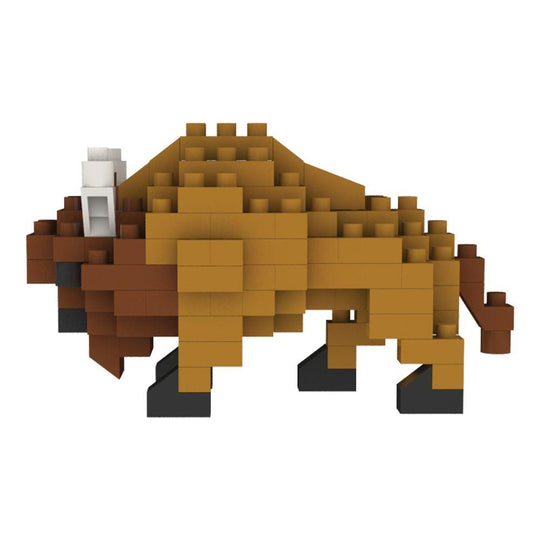 Bison mini block magnet against a white background.