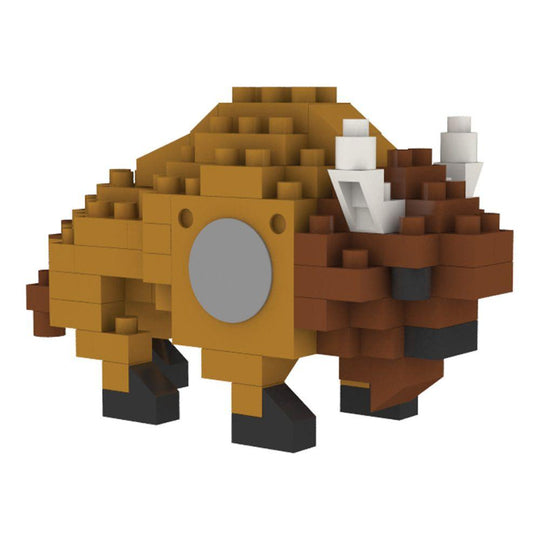 Bison mini block magnet against a white background.
