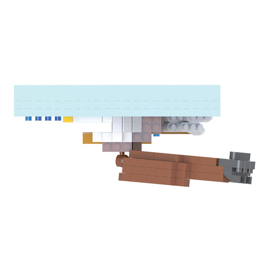 A 3D block-style model of an eagle, constructed from various colored building blocks, shown against a plain white background.