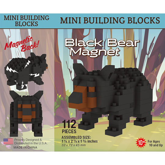 Black Bear Mini Block Magnet