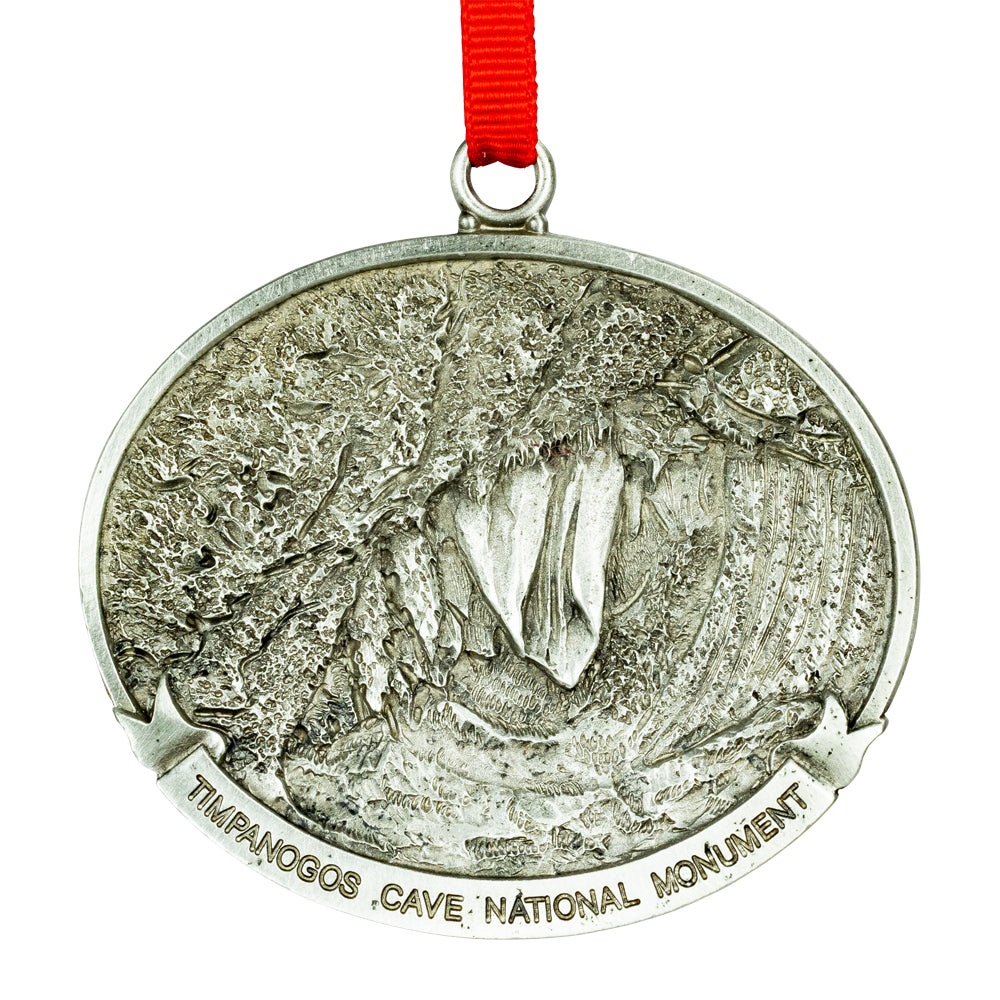 Timpanogos Cave National Monument Pewter Ornament on a white background