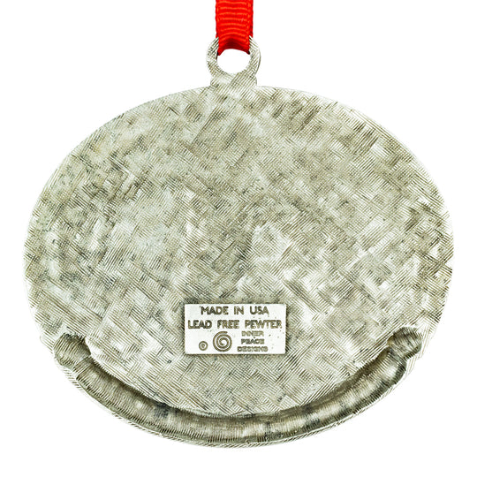 Timpanogos Cave National Monument Pewter Ornament reverse side view on a white background