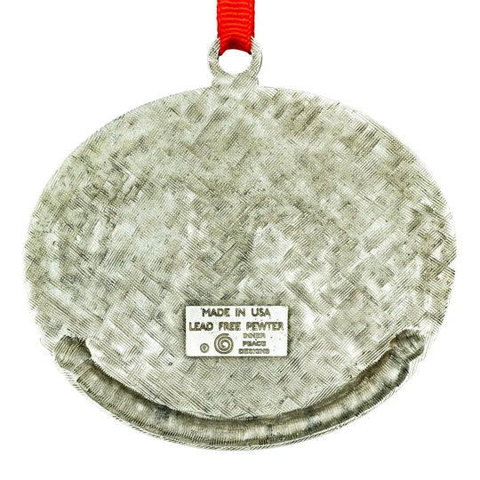 Timpanogos Cave National Monument Pewter Ornament reverse side view on a white background