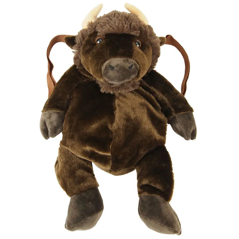 American Bison Plush Backpack front view