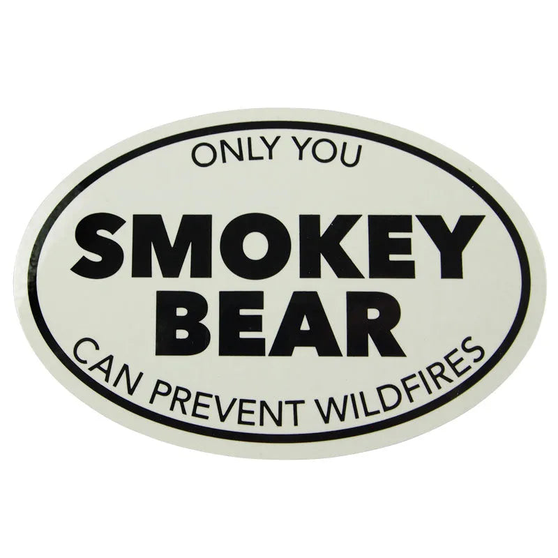 Smokey Bear Sticker - Euro Oval