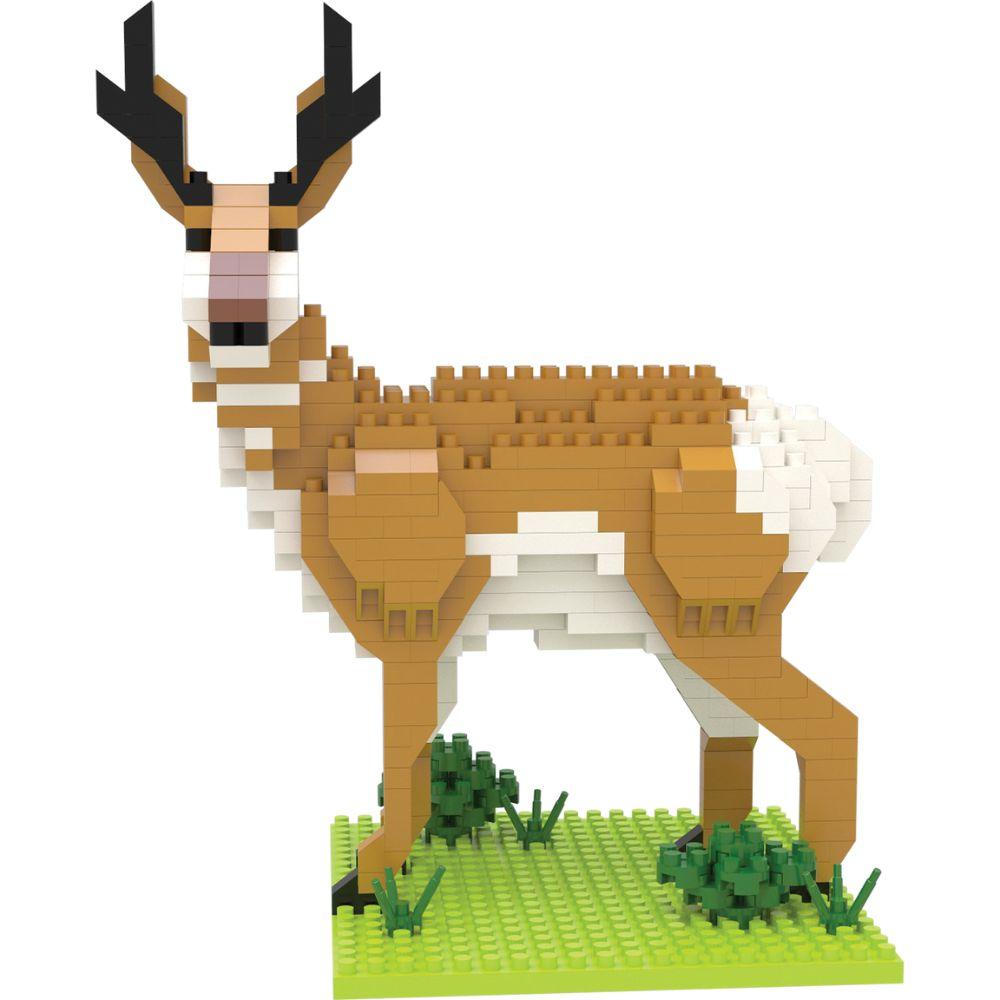 Mini block set of an American Pronghorn against a white background.