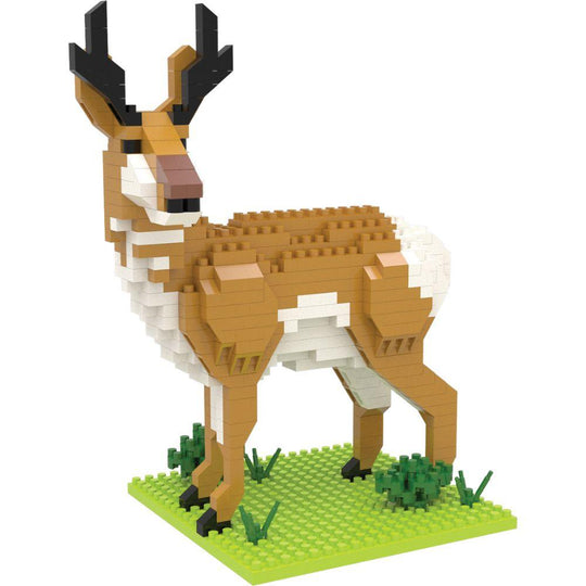 Mini block set of an American Pronghorn against a white background.