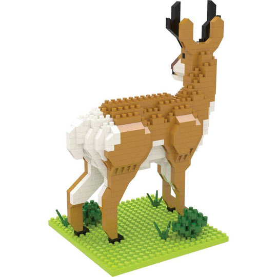 Mini block set of an American Pronghorn against a white background.