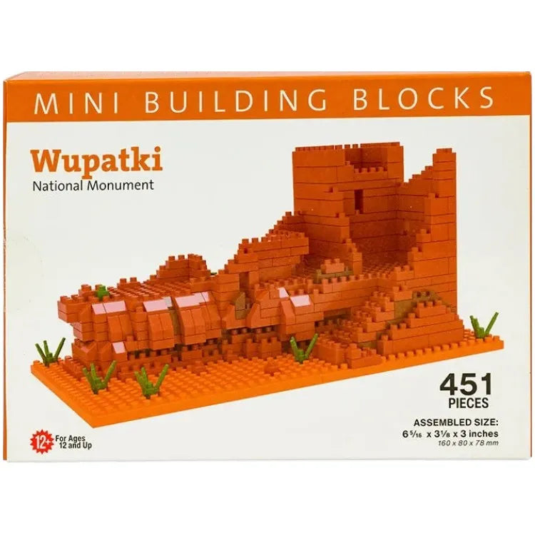 Box of Wupatki National Monument mini building blocks set on a white background