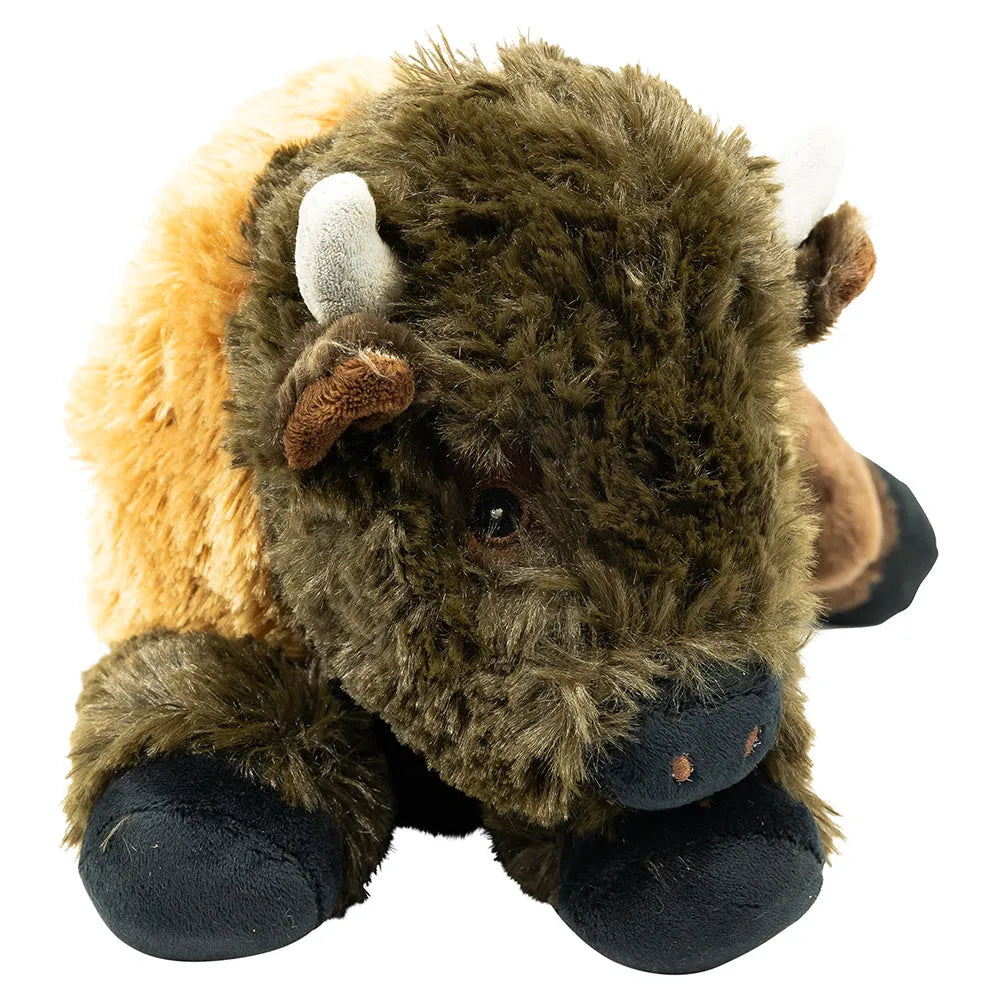 Bison Mini Plush Toy Face Closeup