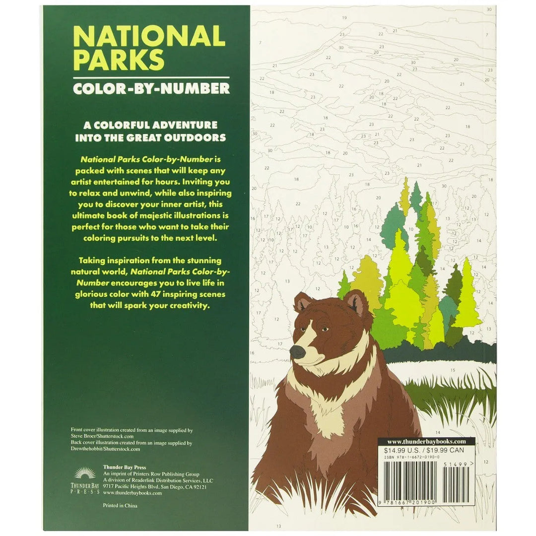 National Parks Color-By-Number back cover