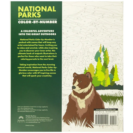 National Parks Color-By-Number back cover