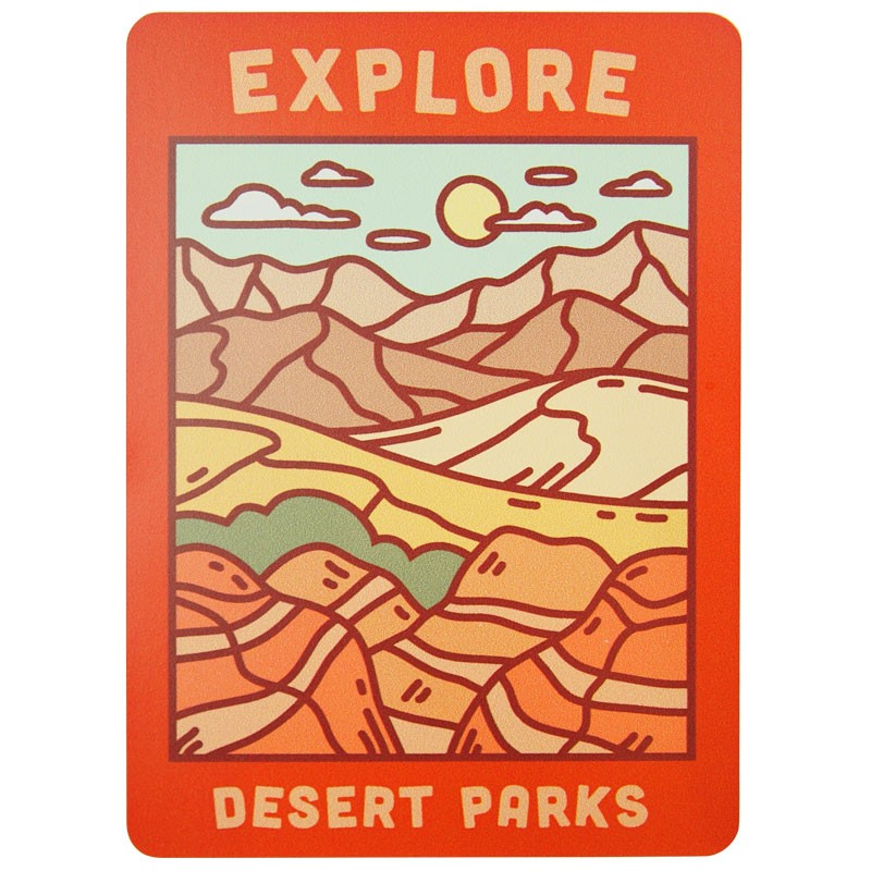 Land Sticker Explore Desert Parks Sticker - WNPA | National Park Store - Western ...