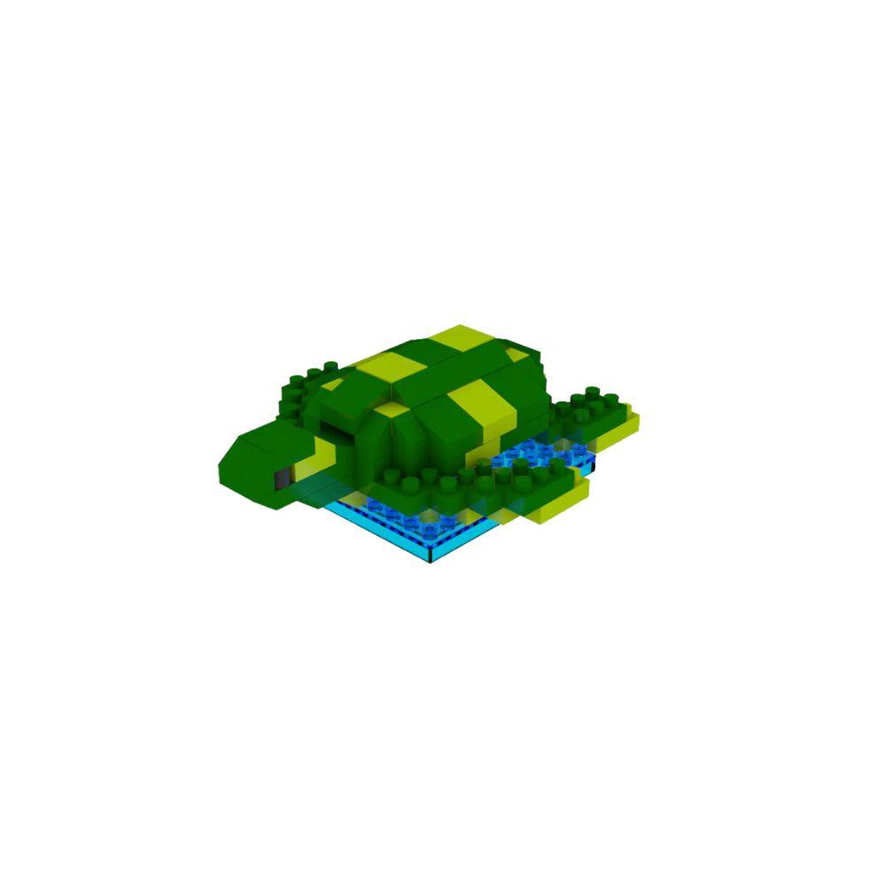 Marine Life Mystery Mini Block Set Option 9 - Green Sea Turtle