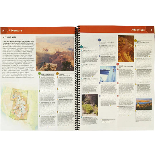 Road Atlas: Adventure Edition from National Geographic pages focused on adventure
