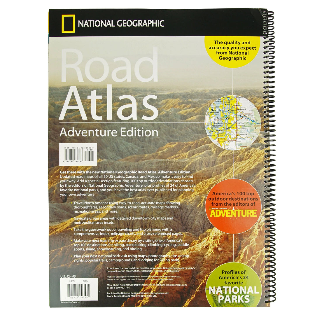 Road Atlas: Adventure Edition from National Geographic back cover