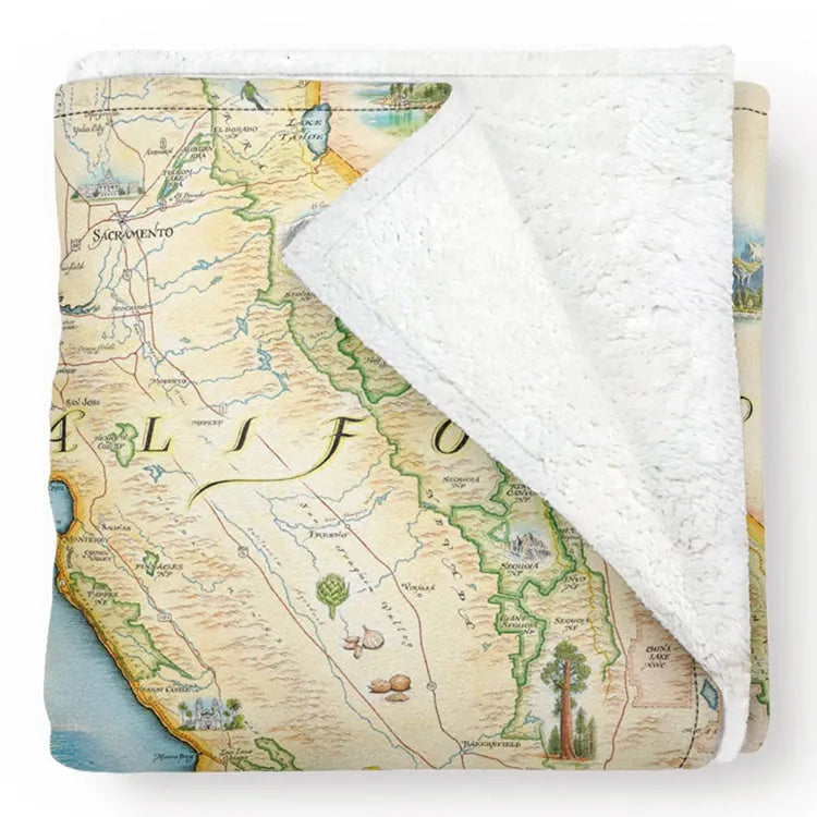 G.B California ブランケット California Map Fleece Blanket for Cozy California Vibes