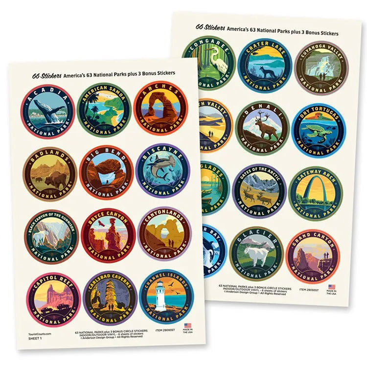 ADG National Parks Mini Circle Sticker Set