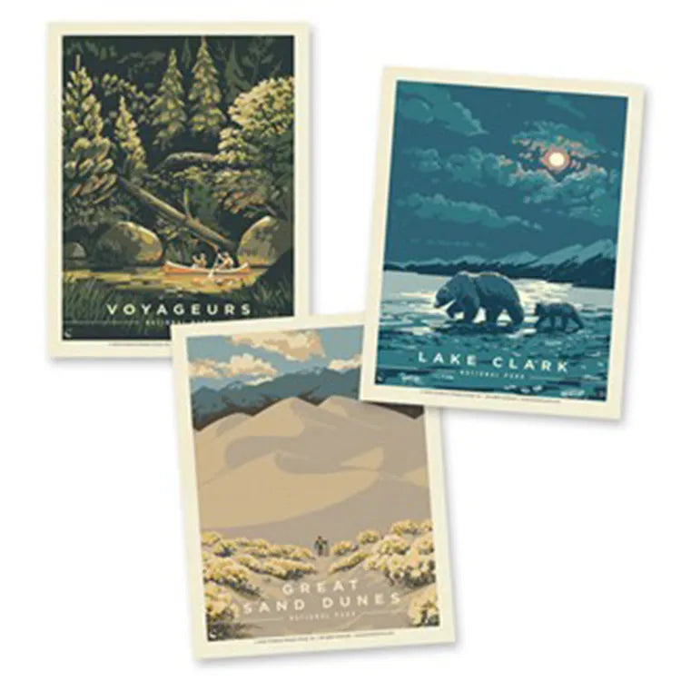 3 postcards designed by Kenneth Crane