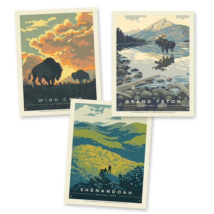 3 national park postcards