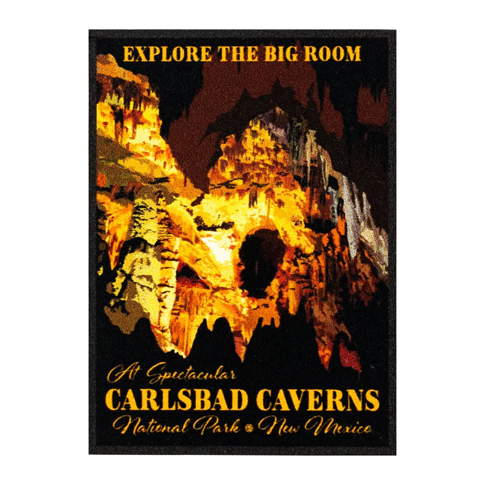 Carlsbad Caverns National Park Sticker - Retro Ranger Big Room on a white background.