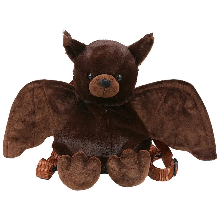 brown leather bat backpack Bat Plush Backpack for Your Little Explorer's Adventures