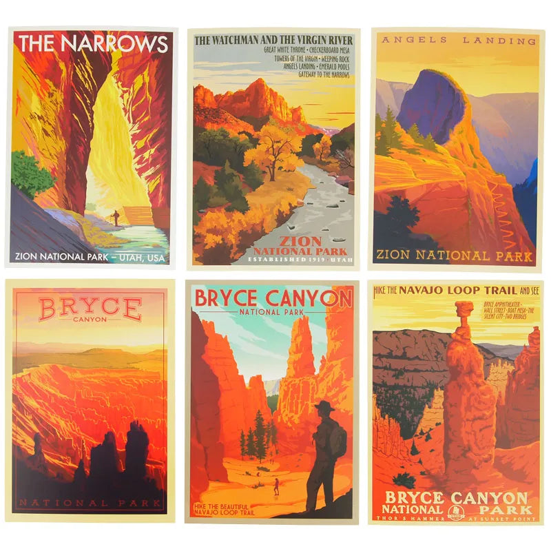 Bryce Canyon - Zion National Park Postcard Set