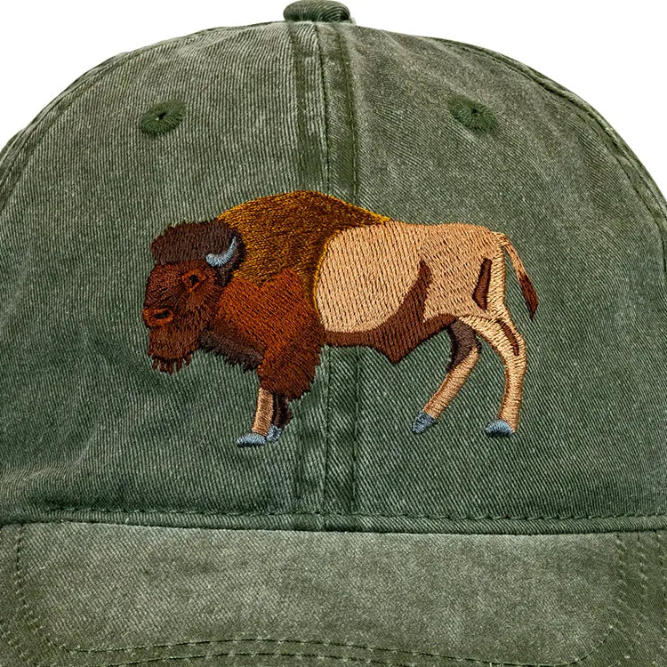 American Buffalo Cap Close Up