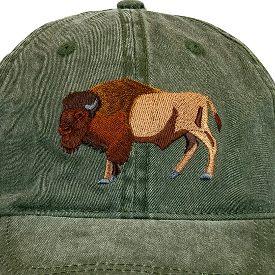 American Buffalo Cap Close Up
