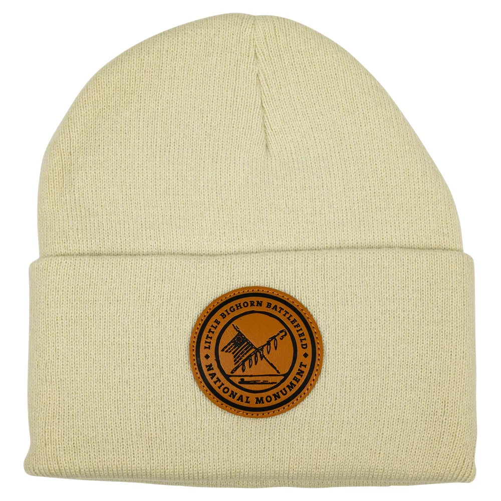 Little Bighorn Battlefield National Monument Beanie - Leather Patch front view