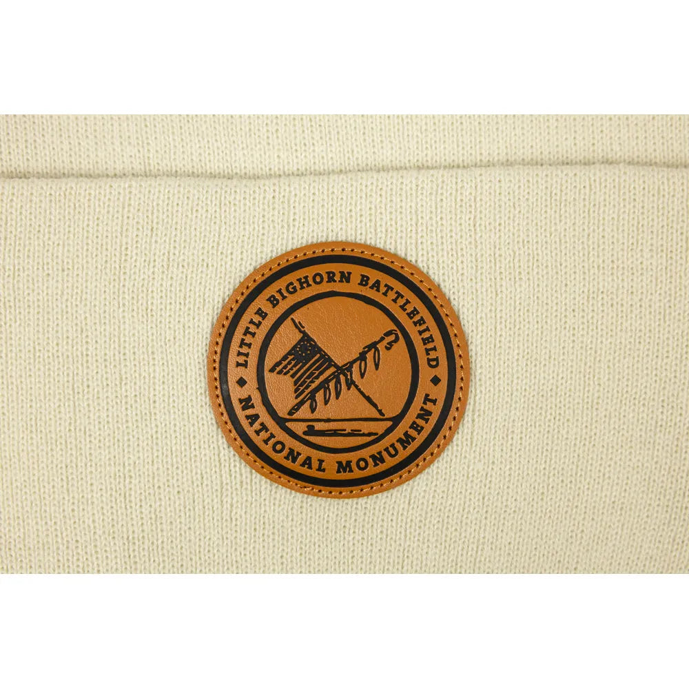 Little Bighorn Battlefield National Monument Beanie - Leather Patch detail