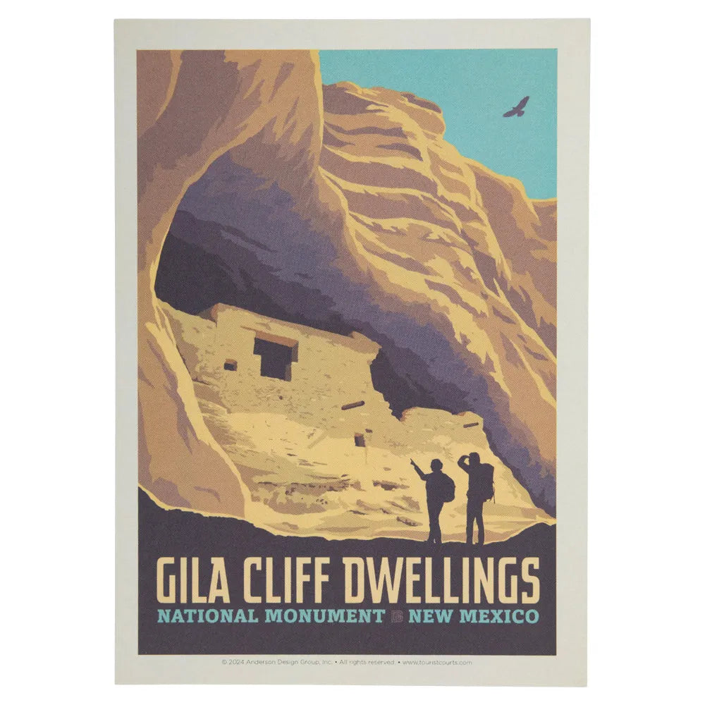 NATIONAL EDGE DAY 2000 シルクスクリーンポスター Gila Cliff Dwellings National Monument Postcard Collectible