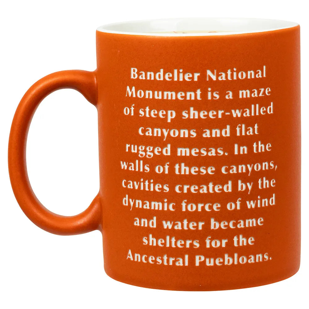 Bandelier National Monument Map Mug Back View with Interpretive Text