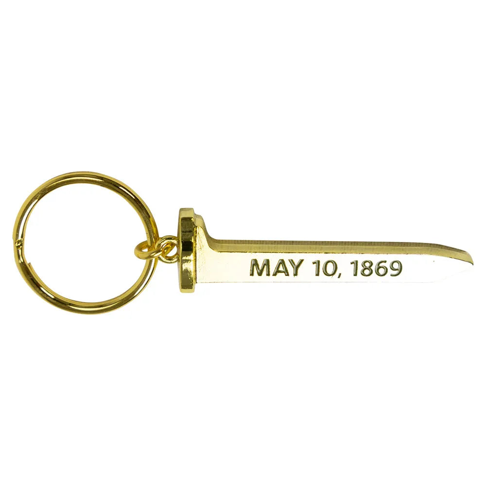 Golden Spike National Historical Park Keychain - Spike on a white background.