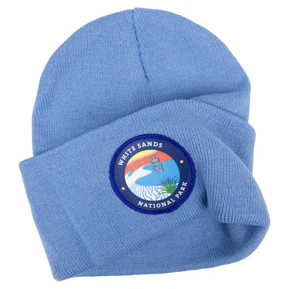 Scrunched White Sands National Park Beanie - Round Logo