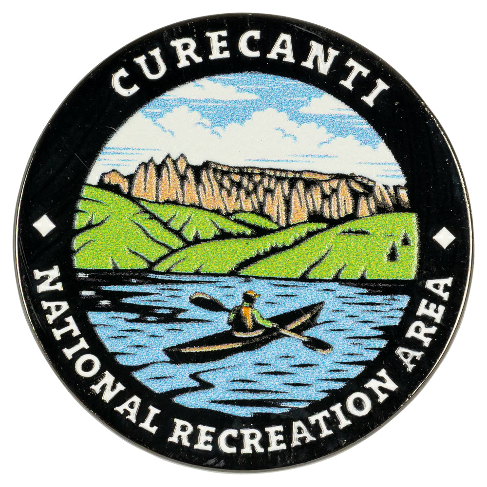 Curecanti National Recreation Area Pin - Round Logo on white background