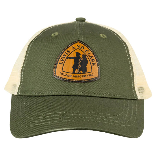 Lewis & Clark National Historic Trail Mesh Back Cap - Leather Patch front view
