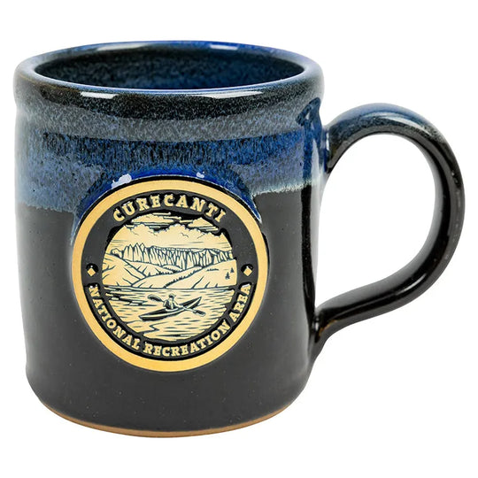 Curecanti National Rec. Area Round Logo Camper Mug Front From Above