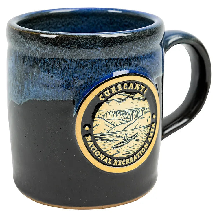 Curecanti National Rec. Area Round Logo Camper Mug Facing Left