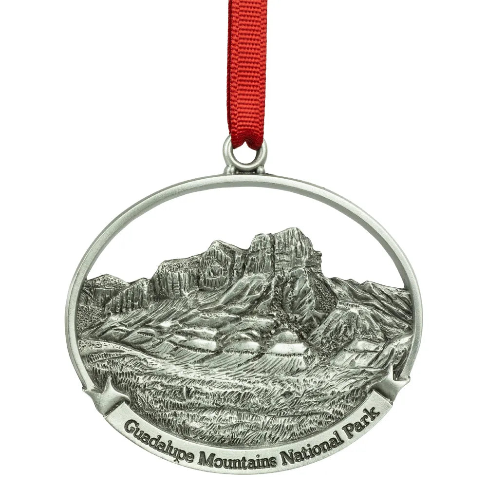 Guadalupe Mountains National Park Pewter Ornament Front View